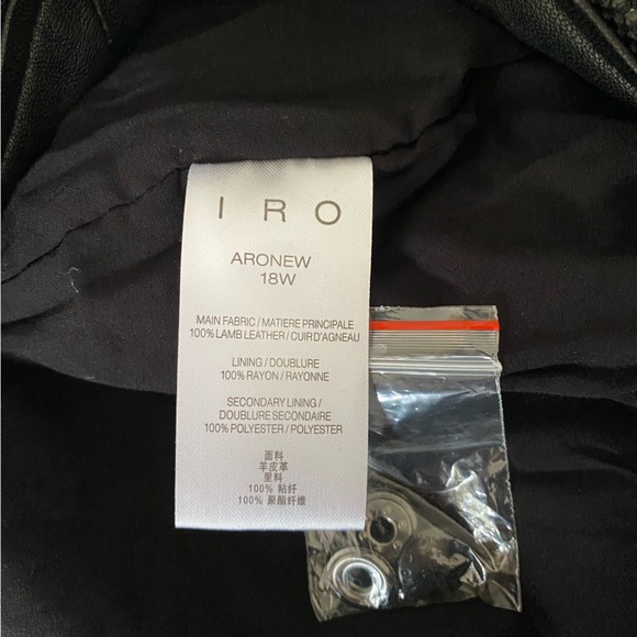 IRO Men’s Aronew Black Leather Biker Jacket NWT - Picture 11 of 12